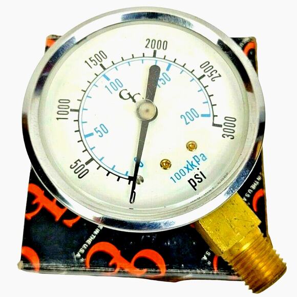 GIC  3000 PSI Pressure Gauge 2 1/2" 6001 CBM 1/4 NPT 100x kPa - Open Box - Picture 1 of 5